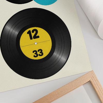 Art print Modern vinyl records yellow turquoise