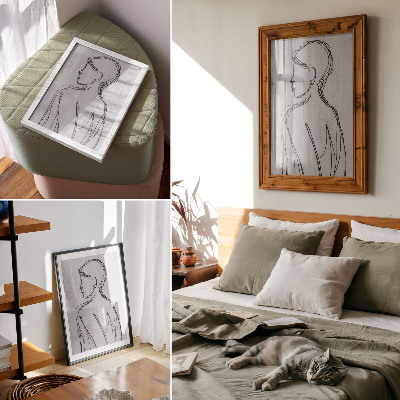 Decorative poster Finesse of lines, modernity, calmness, grayness, elegance