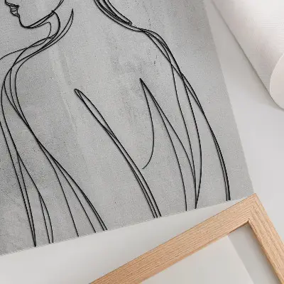 Decorative poster featuring elegant grey lines in a modern minimalist style