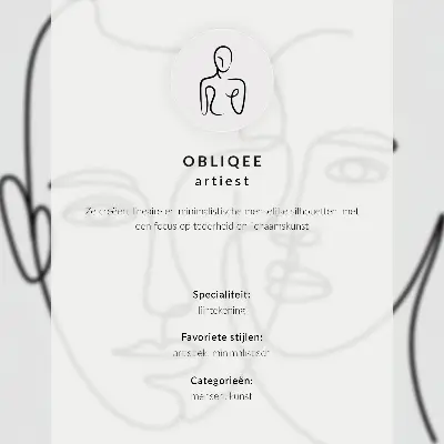 Minimalist face contour modern sketch poster