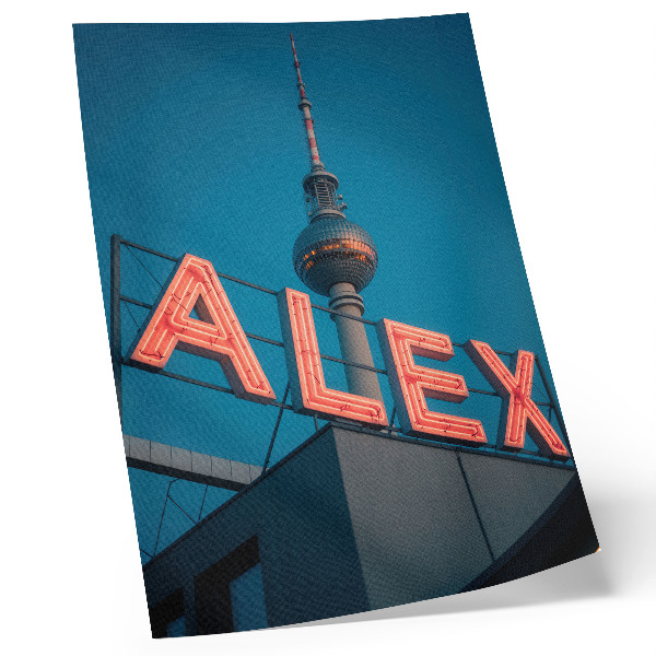 Premium wall art Tower neon city evening contrast sky