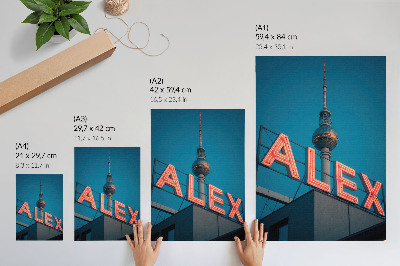Premium wall art Tower neon city evening contrast sky