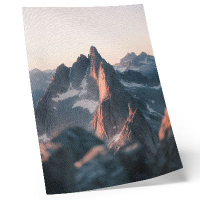 Art print Mountains in the sunset light, pastel shades