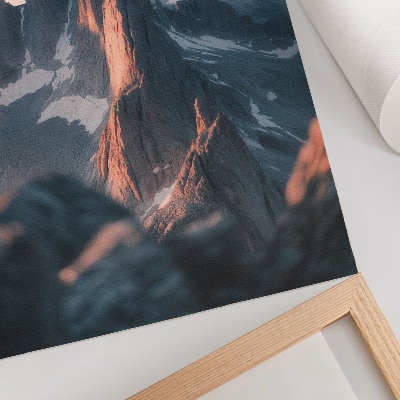 Art print Mountains in the sunset light, pastel shades