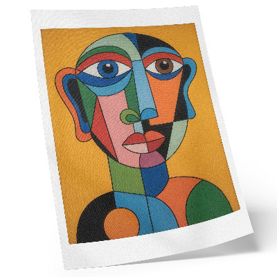 Premium wall art Geometric portrait vibrant colors modern style