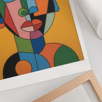 Premium wall art Geometric portrait vibrant colors modern style
