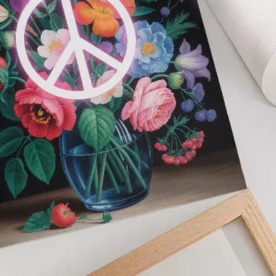 Decorative poster colorful bouquet of flowers as a symbol of peace