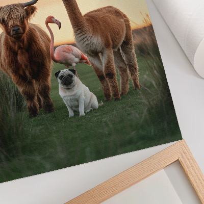 Poster Animals against the backdrop of a sunset, the harmony of nature