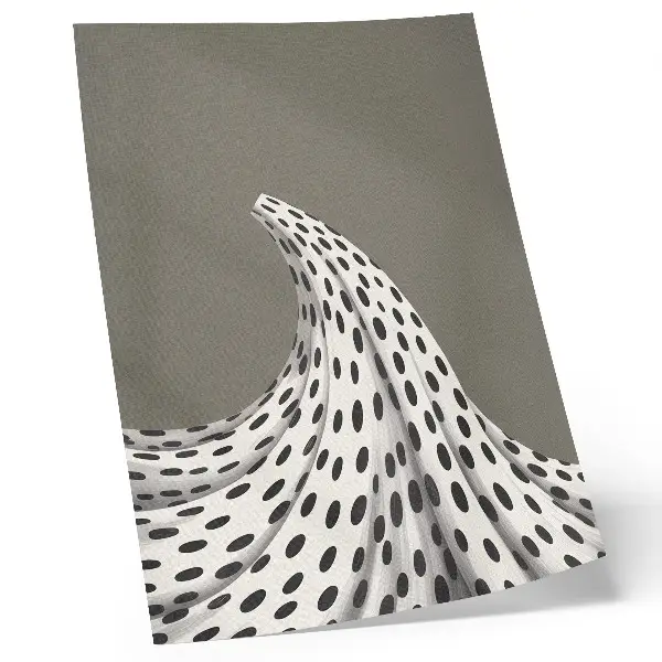 Decorative poster with a minimalist black dots pattern on a beige background