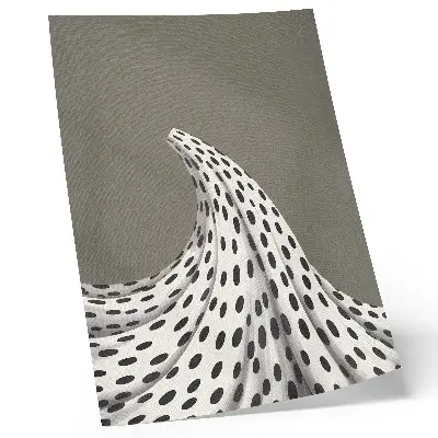 Decorative poster with a minimalist black dots pattern on a beige background