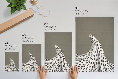 Decorative poster Black dots beige background minimalist pattern