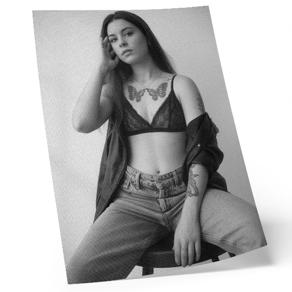 Art print Monochrome portrait freedom minimalism