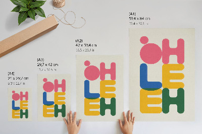 Art print Geometric letters in vivid colors