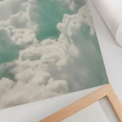 Clouds in the blue sky poster depicting peace and harmony