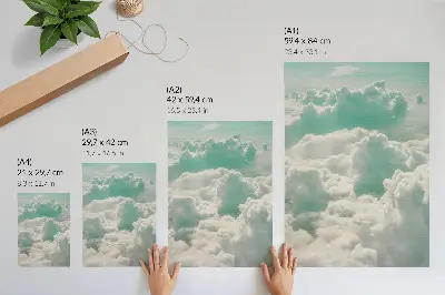 Clouds in the blue sky poster depicting peace and harmony