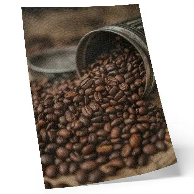 Coffee beans wall art scattered composition from a can
