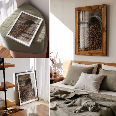 Premium wall art Coffee beans in a scattered composition directly from the can
