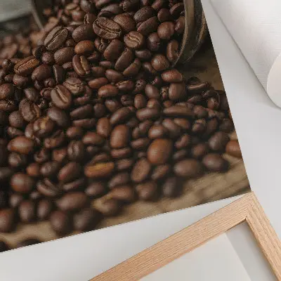 Coffee beans wall art scattered composition from a can