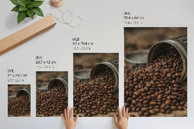 Premium wall art Coffee beans in a scattered composition directly from the can