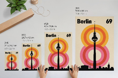 Decorative poster Retro atmosphere tower circle colorful rings