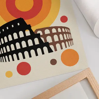 Art print colosseum artistic retro circles design