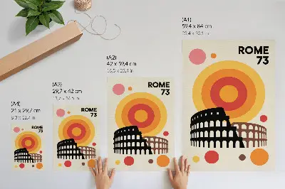 Art print colosseum artistic retro circles design