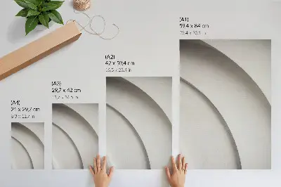 Premium wall art minimalist composition with white curves
