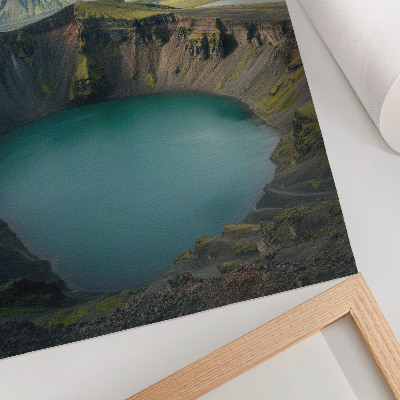 Decorative poster Turquoise lake mountains beautiful clouds