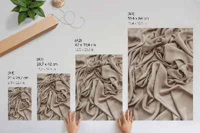 Art print beige material with delicate folds and a cozy atmosphere