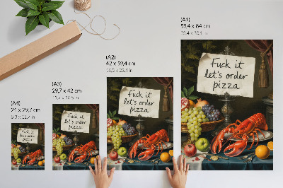 Decorative poster Eclectic colors humorous lobster inscription