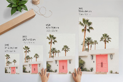 Poster Palm trees modern architecture vivid colors