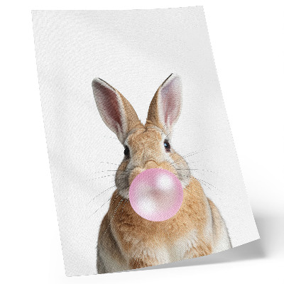 Premium wall art Rabbits animals pink bubble gum