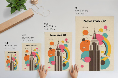 Poster A dynamic city full of vibrant colors