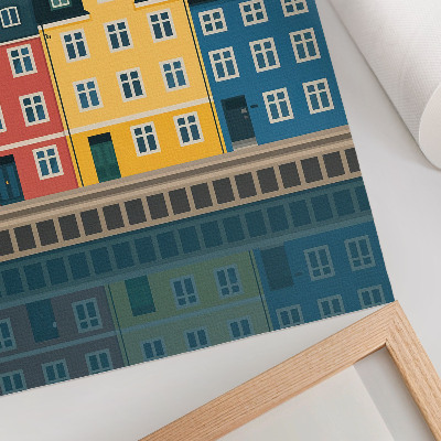 Decorative poster Colorful waterfront houses minimalist aesthetic