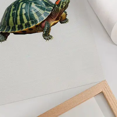 Green Turtle Art Print with nature harmony details