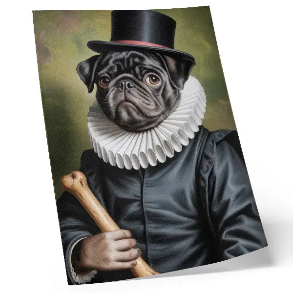 Renaissance dog wall art premium canvas print