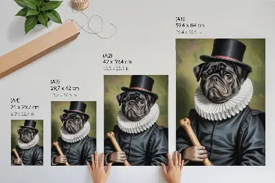 Renaissance dog wall art premium canvas print