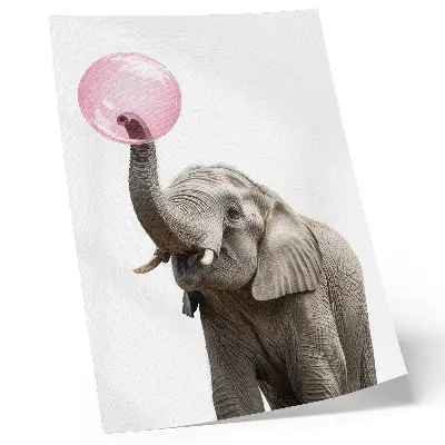 Premium wall art modern elephant with a bubble capturing gentleness and humor
