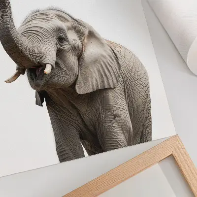 Premium wall art modern elephant with a bubble capturing gentleness and humor