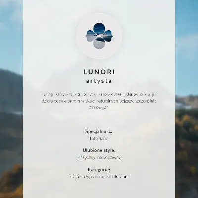 Decorative poster mountain view with mirror reflection on calm water