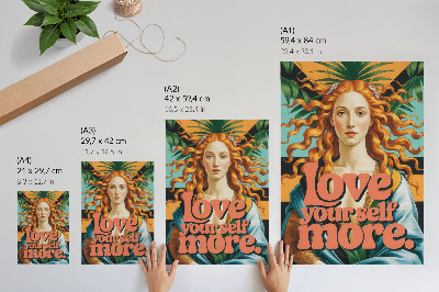 Poster Woman leaves contrasting lettering