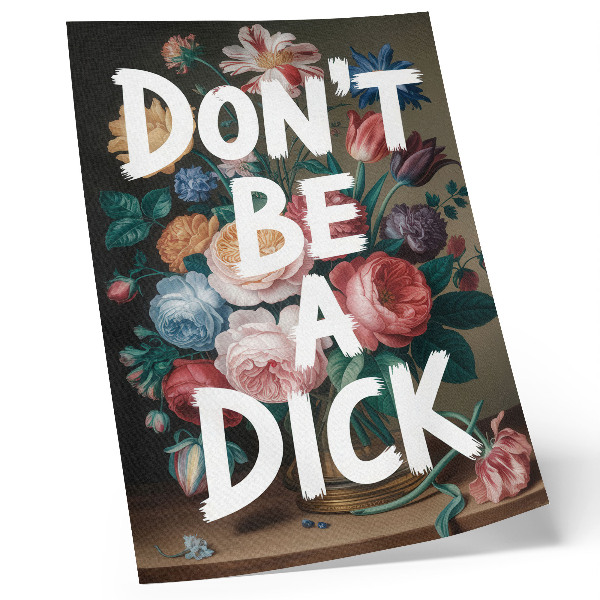 Decorative poster Colorful flowers with white lettering contrast effectively