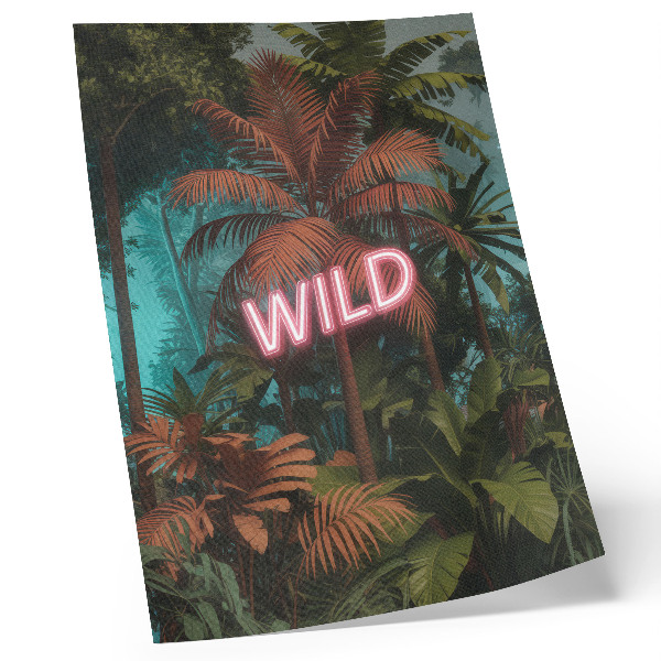 Art print Tropical leaves neon sign freshness