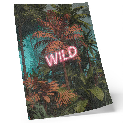 Art print Tropical leaves neon sign freshness