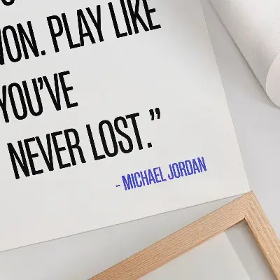 Premium wall art black lettering on a white background with a simple layout