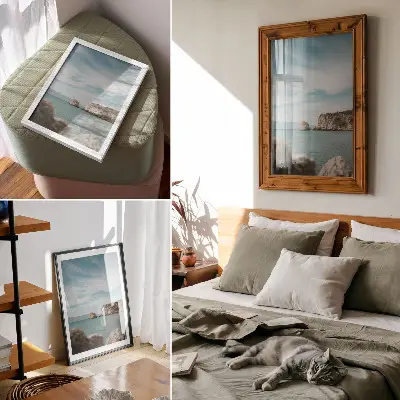 Poster cliffs, sea, and blue sky