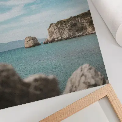 Poster cliffs, sea, and blue sky