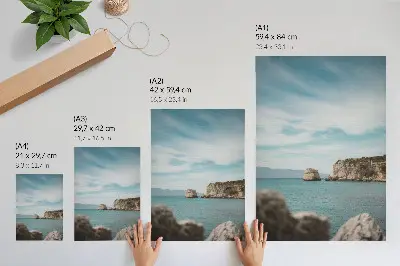 Poster cliffs, sea, and blue sky