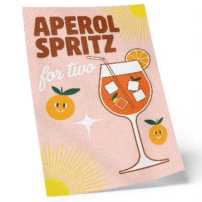 Premium wall art Orange yellow smiling fruit lettering