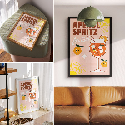 Premium wall art Orange yellow smiling fruit lettering